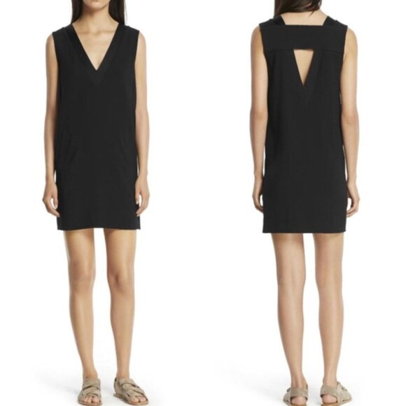 Rag & Bone Phoebe Black Sleeveless V-Neck Shift Dress - Size 4
